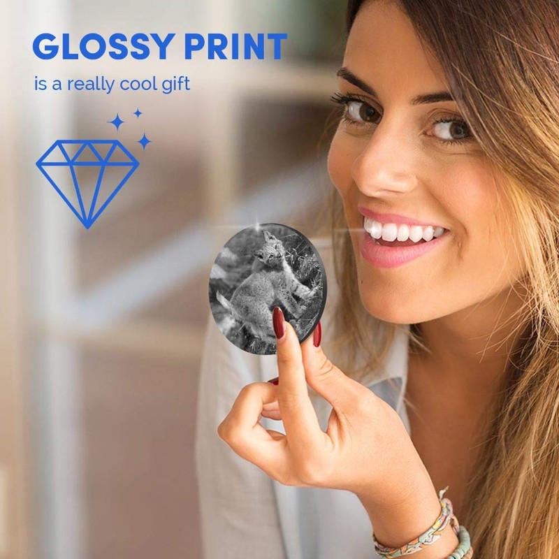 1 x Round MDF Magnet - Cute Lynx Cub Kitten