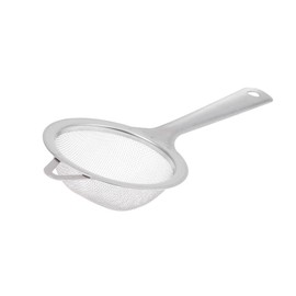 Cabilock Stainless Steel Flour Sieve & Juice Colander Fine Strainer for Tea Oil and Cooking Long Handle Kitchen Gadget for Baking and BBQ