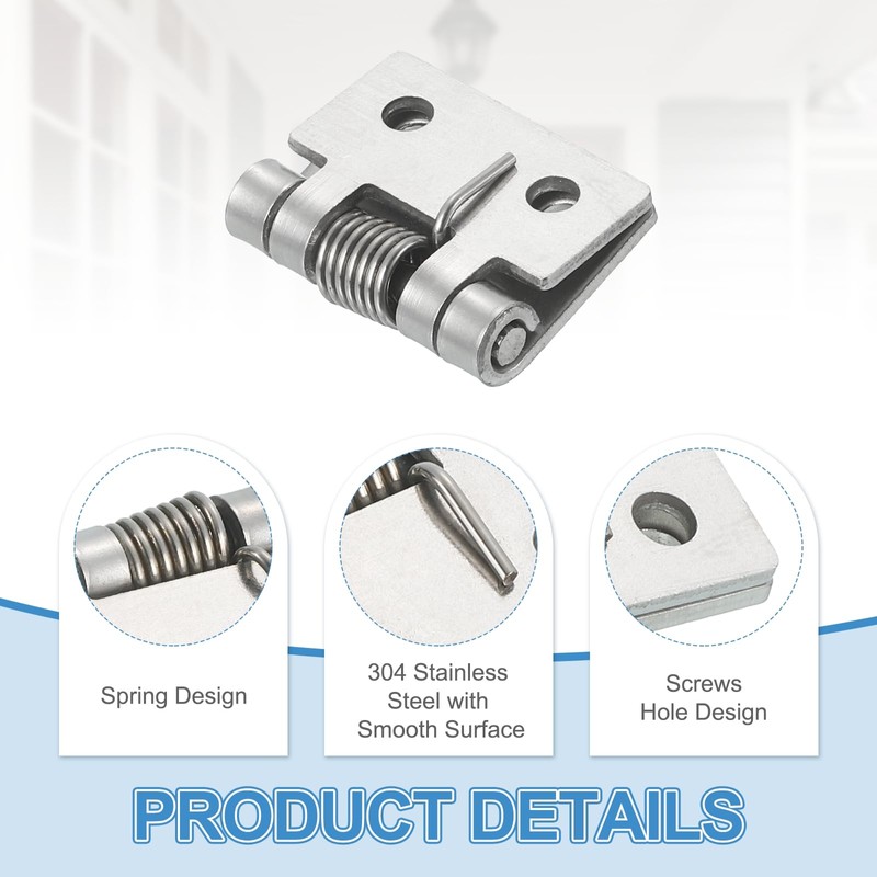 sourcing map 4Pcs Spring Hinge, 1" Length 304 Stainless Steel