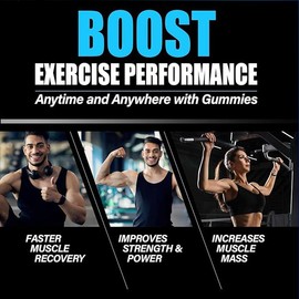 HQCROW Creatine Monohydrate Gummies - Mixed Berry, Vitamin B6 & B12, Black Pepper, Vegan, Plant-Based, Non-GMO, Gluten-Free & Gelatin-Free. Supplement Dietary:_Three bottles