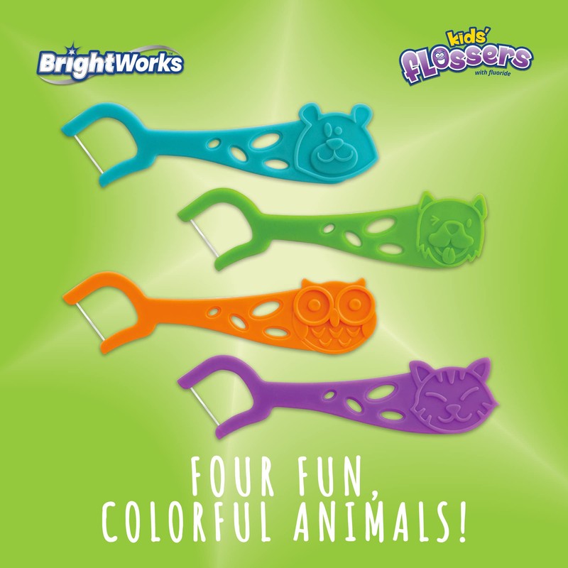 Kids’ Grape-Flavored Dental Flossers, Colorful Animals add Fun to Support