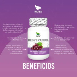 Resveratrol 100 Cápsulas, Potente Antioxidante, Antienvejecimiento, Antiinflamatorio, Regula niveles de Azúcar, Reduce arrugas y líneas de expresión, 