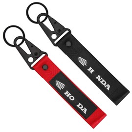ZBBONOLFC 2PCS Black and Red Fabric Keychains for Motorcycle Keychains, Bicycle, Car Heavy Duty Keychains