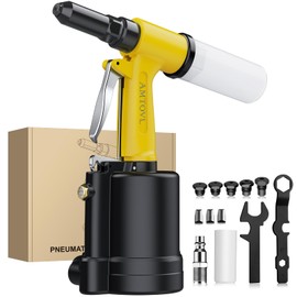 AMTOVL Pneumatic Riveter - 3917LBF Pulling Pneumatic Rivet Gun, Heavy-Duty Air Pop Riveter 3/32", 1/8", 5/32", 3/16" and 1/4" Capacity