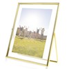 LELE LIFE Gold Floating Picture Frame - Real Glass Metal