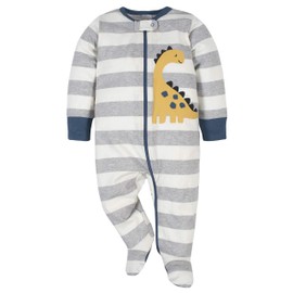 Gerber Gerber Baby Boys' 4 Pack Sleep 'N Play Footie, Dinosaur Blue, 3-6 Months
