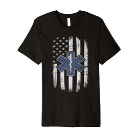 EMS EMT Paramedic American Flag Emergency Medical Gifts Premium T-Shirt