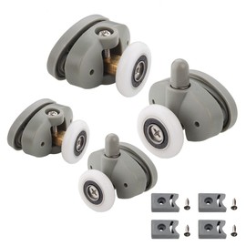 Cokritsm Pack of 4 Shower Cubicle Rollers, 23 mm, Replacement Rollers for Shower Doors, Anti-Rust Shower Door Rollers for Bathroom Doors, Glass Door 4-6 mm, Glass Hole 9-12 mm