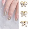 Jie Du 5pcs Nail Art Jewelry Manicure Butterfly Gemstone Three