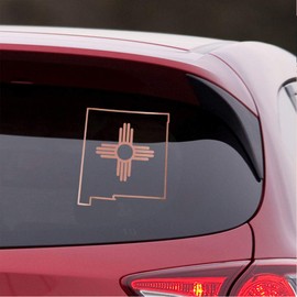 NBFU New Mexico Ia Sun Symbol 2 (Rose Gold) (Set Of 2) Premium Waterproof Vinyl Decal Stickers For Laptop Phone Accessory Helmet Car Window Bumper Mug Tuber Cup Door Wall Decoration