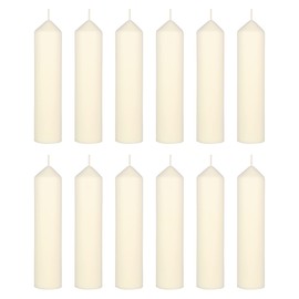 Mega Candles 12 pcs Unscented Round Dome Top Ivory Pillar Candles, Low Cost Single Use Event Wax Candle 2 Inch x 9 Inch, Ideal for Weddings, Parties, Events, Occasions, Florists, Prayers, Vigils