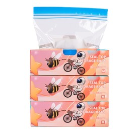 75 Pieces Freezer Bags, TAIYUNWEI Food Reusable Sandwich Bags Seal Food Bags Zip Lock Bags, Food Storage Freezer Bags for Meat, Fruits, Vegetables, Grains, Sandwich, Nuts (75 Pack-Medium)