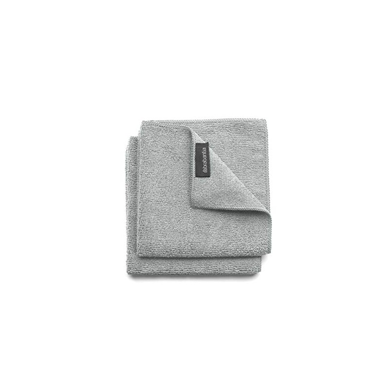 Brabantia Microfiber Dish Cloths 2 Piece Set, Mid Grey