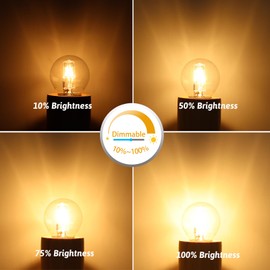 28W Halogen E27 G45 Golf Ball Bulb, 2700K Warm White Dimmable E27 Halogen Edison Screw ES Bulb AC 230V 370LM Classic Clear Round Mini Globe Bulb for Chandelier, Pack of 6