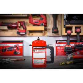 Powerbuilt 1 Quart Refillable Non-Aerosol Pressurized Sprayer for Oil, Lubricants, Degreasers - 32oz Canister with Brass Nozzles & Stainless-Steel Corrosion Resistant Inner Lining (Red) - 643090ECE