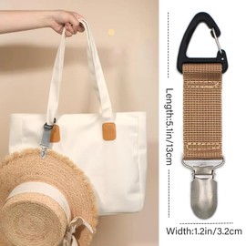 2 Pack Elastic Hat Clip for Travel,Hat Holder,Hands Free Bag Accessory for Women,Outdoor Travel Accessory,Travel Hat Clip for Sunhat,Luggage,Bag,Backpack,Purse (White)