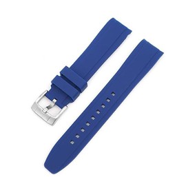 WatchBands 20mm for Moonswatch Watch,Curved No Gap Silicone Strap,Compatible with Omega X Swatch Moonswatch Speedmaster Watch,Swatch Omega Moonswatch Speedmaster Watch Replacement Strap for Women Men (blue)