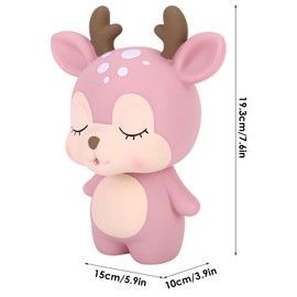 Cute Deer Money Bank, Unbreakable Plastic Piggy Bank Kids Innovative Small Saving Money Box for Kids Adults Birthday Christmas (Brown)