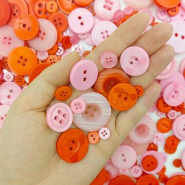 330g Valentines Day Buttons for Crafts Bulk Red and Pink Buttons Assorted Size Pink Red Craft Button for Art, DIY Crafting, Valentine's Day Decoration