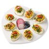 VitarayX Deviled Egg Platter Tray – Heart-Shaped Ceramic Egg Holder,