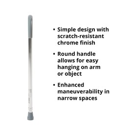 McKesson Cane, Round-Handle, Aluminum, Chrome, Adjustable Height 29 3/4 in. to 38 3/4 in., 6 Count