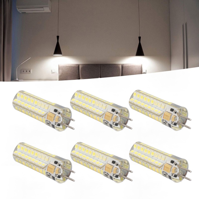 6Pcs GY6.35 LED Bulb 7W AC DC12V 700lm 72 LEDs