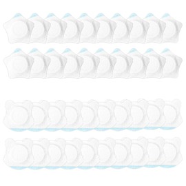 60pcs Castor Oil Pack Wrap for Belly Button, No Leakage Self-Adhesive Castor Oil Patches Pads Highly Absorbent Cute Shapes Compress Wrap Disposable Organic Covers, No Wash