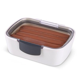 ProKeeper Progressive International Prepworks Mini Deli Air Tight Silicone Sealed Food Storage Container with Clear Dry Erase Compatible Lid, 5.75 Inches Long