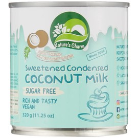Nature's Charm Sweetened Condensed Coconut Milk, Vegan, Lactose Free - 11.25oz Pack of 6. Rich And Tasty Combo With KC Commerce Wodden Spoon.