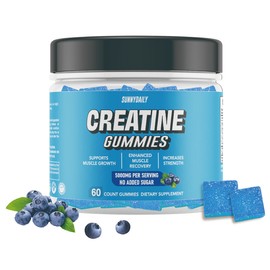 SUNNYDAILY Creatine Gummies - 5g Creatine Monohydrate Per Serving Increase Strength and Build Muscle, Sugar Free, Vegan, Blueberry Flavor - 60 Gummies (30 Servings) Supplement Fitness - Specification: 120 Creatine Gummies