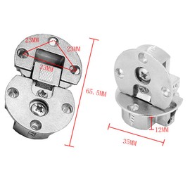 2 Pcs 90 Degree Adjustable Back Flap Hinge 90 Degree Page Turning Axis Adjustable Cabinet Door Hidden Hinge Dedicated Table Drop Hinge for Folding Dining Table with Mounting Screws