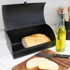 AuldHome Farmhouse Black Bread Box; Retro Vintage Style Enamel Countertop