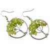 SUNYIK Peridot Stone Dangle Earrings for Women(Silver Plated)