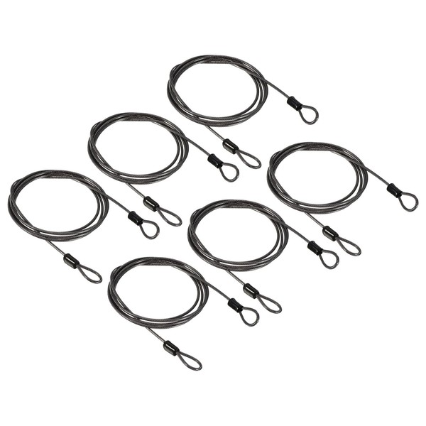 PATIKIL Security Cable 2.5mm x 1.5m/5ft, 6 Pack Coated Luggage