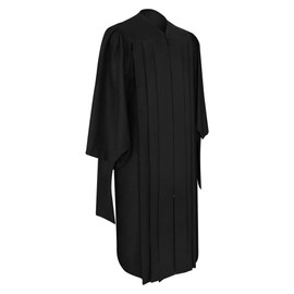 Endea Graduation Deluxe Classic Matte Black Masters Gown Academic Regalia Unisex (51 (5'6" - 5'8")) Black