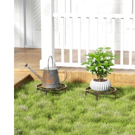 Josmimic Bronze Metal Plant Stand: 10.23" Short Flower Pot Stand - Heavy Duty Plant Holder for Home Courtyard Indoor Outdoor.