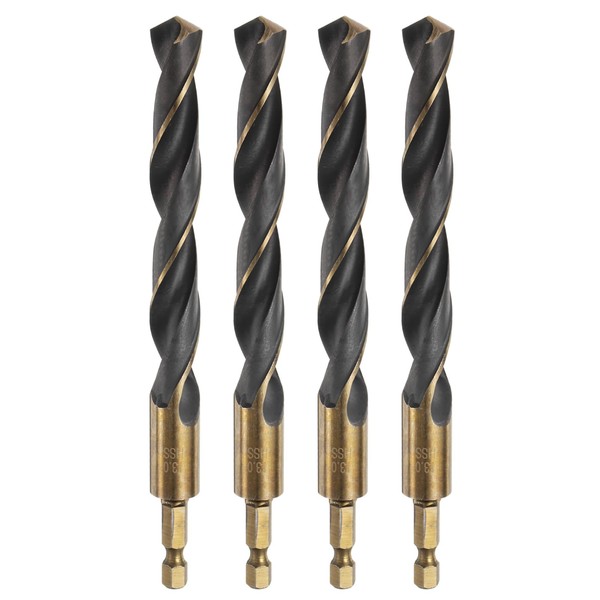 sourcing map 4pcs 1/4" Hex Shank Twist Drill Bits 13mm