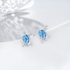 WINNICACA Sea Turtle Earrings Sterling Silver Turtle Jewelry Created Blue