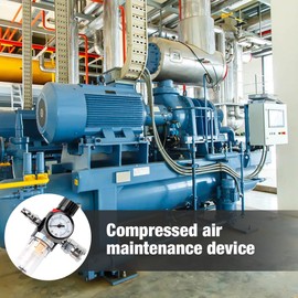 Casenly Compressed Air Maintenance Unit Pressure Regulator 1/4 Inch Compressed Air Regulator Compressor Accessories with Water Separator and Quick Couplings for Compressed Air Compressor Filter and