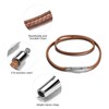 RWQIAN Mens Leather Necklace Cord Brown 76cm with Stainless Steel