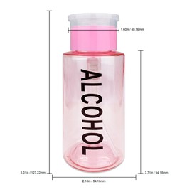 7oz Pink with Word Imprint Push Down Pump Dispenser Empty Refillerable Bottle with Flip Top Cap - for Nail Polish, Travel, Cosmetics Packaging