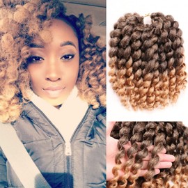 10 Inch Jamaican Bounce Crochet Hair 22 Strands 4 Packs Wand Curl Crochet Hair Curly Crochet Braids for Black Women (10 Inch (Pack of 4), T1B-27#)