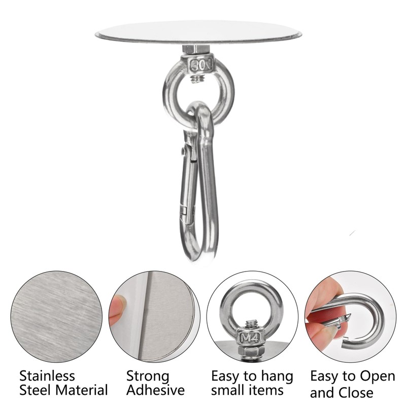 Sankoly 4 Pcs Self Adhesive Ceiling Hook Stainless Steel Pad