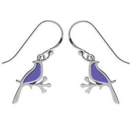 Boma Jewelry Sterling Silver Purple Resin Bird Earrings