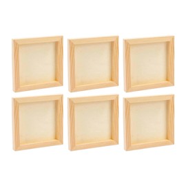 Vaveren 6Pcs Wooden Panel Boards,20cm Unfinished Wood Canvas Panels for Arts Use with Oils Acrylics Watercolor Party DIY Art Projects