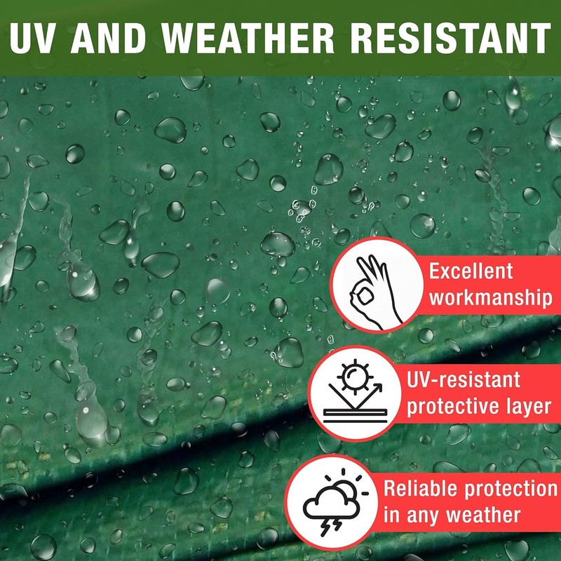 MYPURECORE Green Tarpaulin – Heavy Duty, Waterproof Cover Plastic Sheet