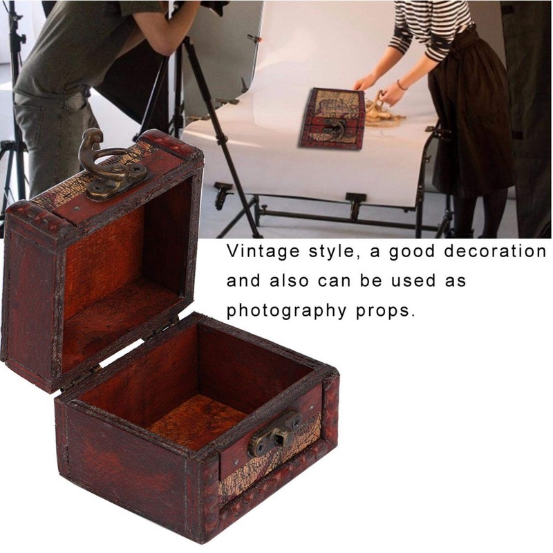 Portable Wooden Box Vintage, Firm Eco-Friendly Wooden Tool Box Vintage,