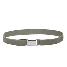 Buyless Fashion Kids Toddlers Baby Adjustable Elastic Stretch Belt with Silver Buckle - 5101-Charcoal-Gray