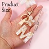 Apausvcm Initial Letter Keychain, Cute Resin Initial Decor with White