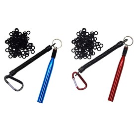nawaish Wacky Rig Tool and 300 PCS Worm O-Rings,Wacky Ring Tool, Wacky Worm Kit for Senko Stick Soft Baits (Blue Tool + Red Tool + 300 Black O-Rings)